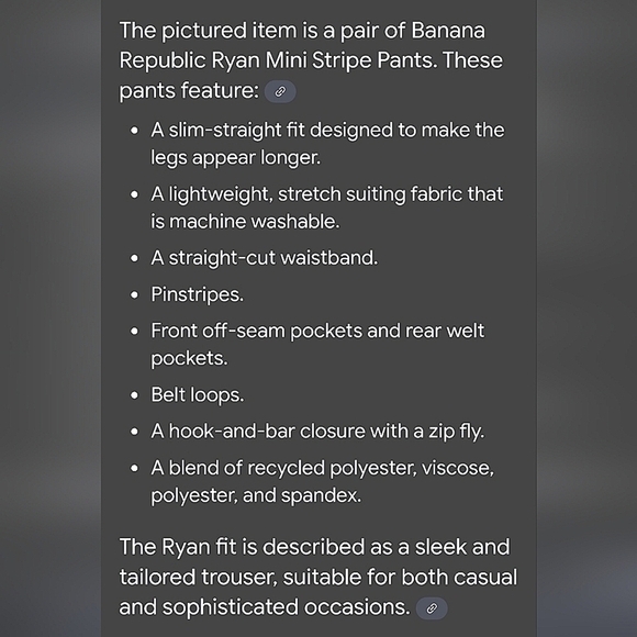 Banana Republic Striped Ryan Slim Straight Dress Pants Women's Size 6 - Picture 6 of 12